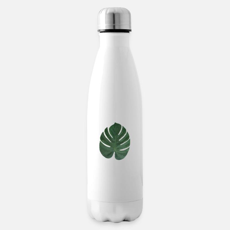 Exotisches Blatt - Isolierflasche - Weiß