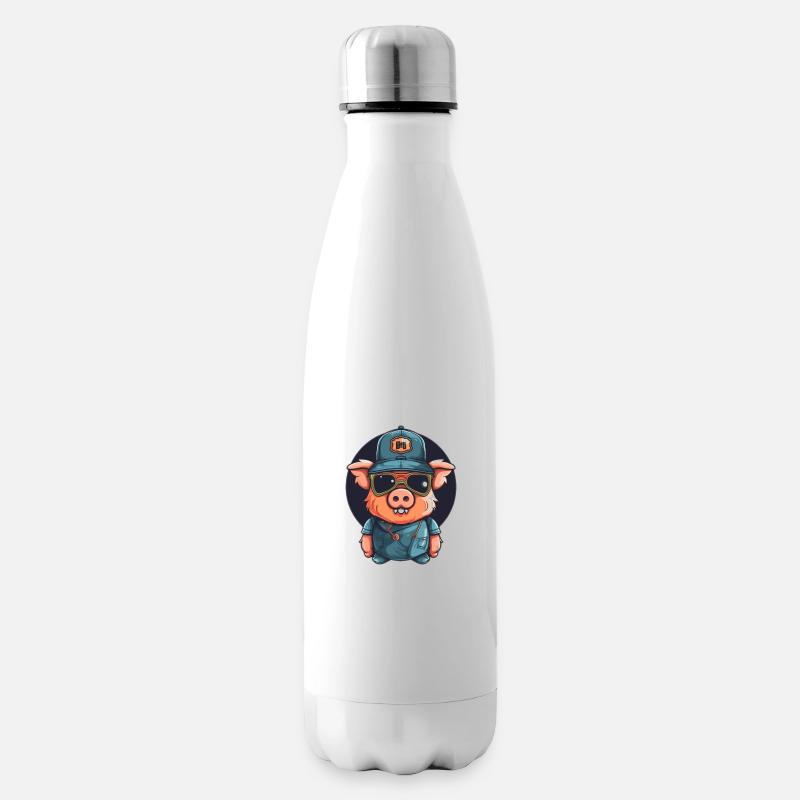 comic schwein - Isolierflasche - Weiß