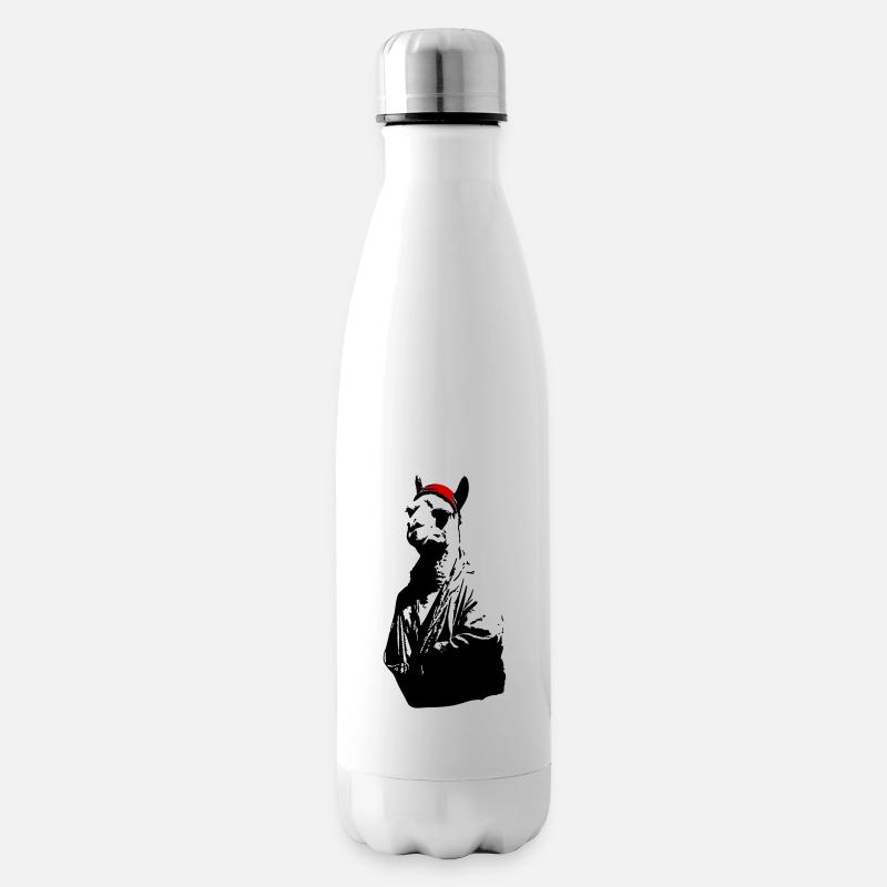 Mütze Lama - Isolierflasche - Weiß