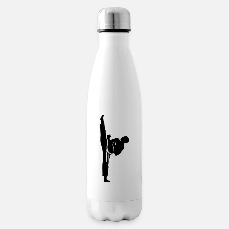 karaté coup - Bouteille isotherme - blanc