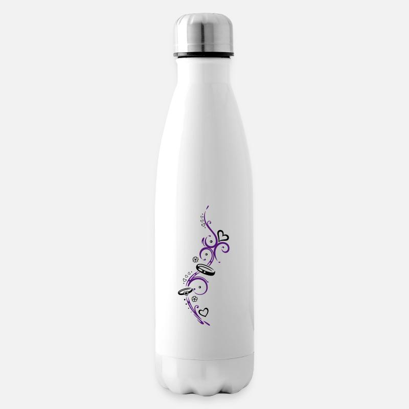 Tribal avec le symbole de l'amour - Bouteille isotherme - blanc