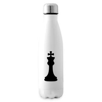 Schwarzer Schach König - Isolierflasche - Weiß - Rechts