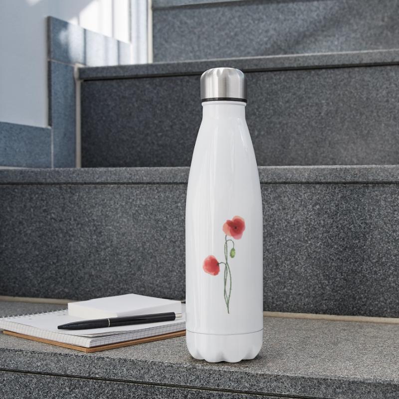 Blume: roter Mohn Isolierflasche