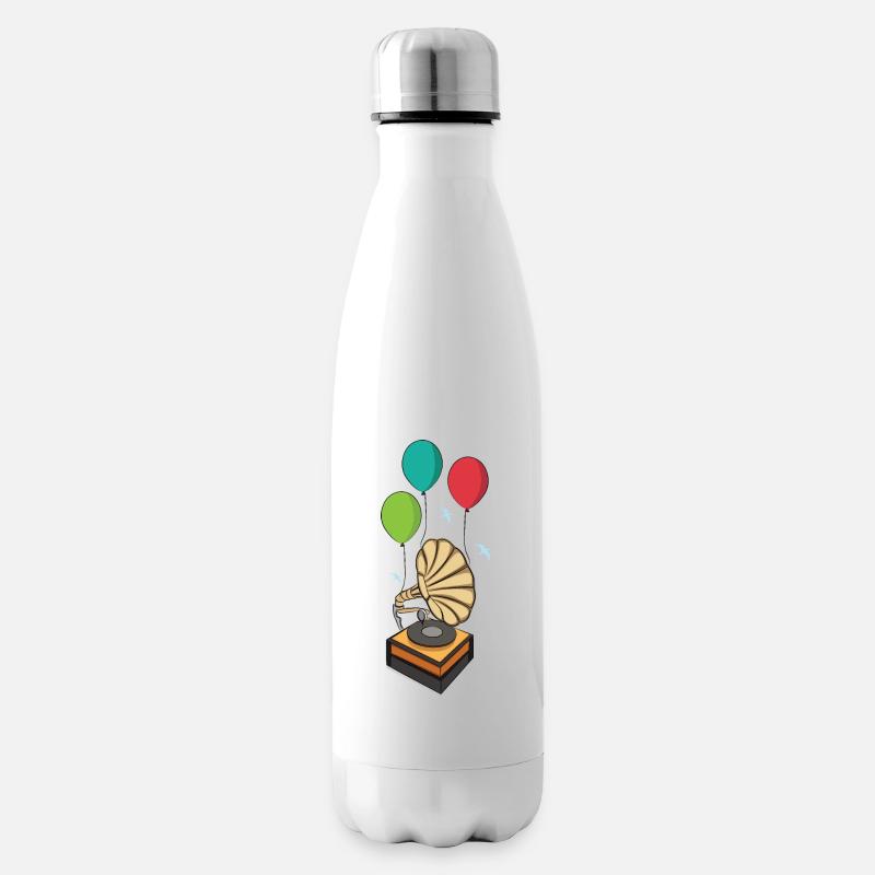 Gramophone avec ballons - Bouteille isotherme - blanc