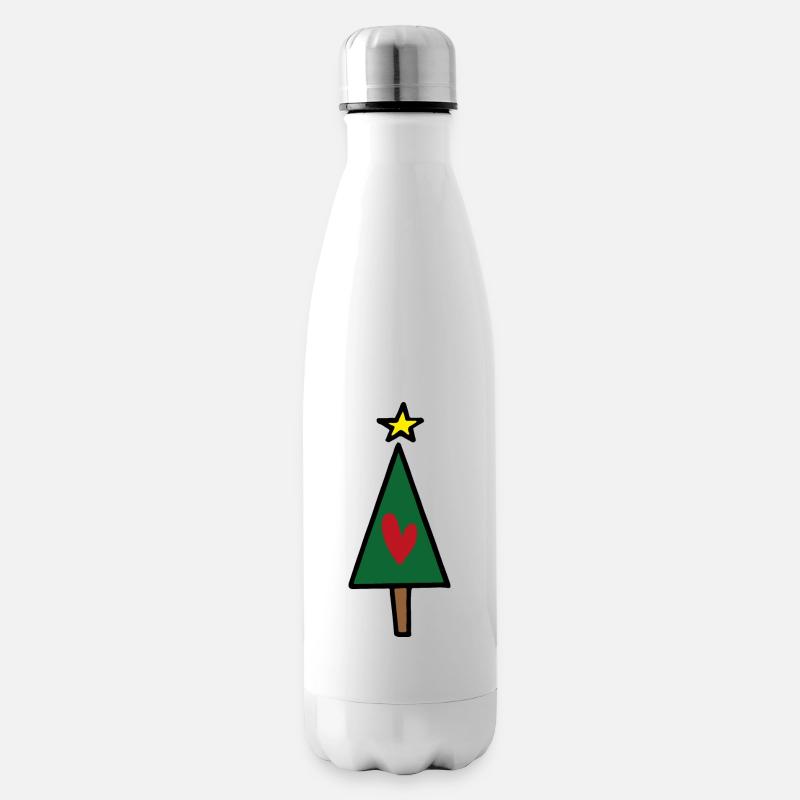 Weihnachtsbaum - Isolierflasche - Weiß