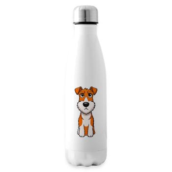 Draht Foxterrier verfolgt Eichhörnchenwelpe Kunstwerk - Isolierflasche - Weiß - Rechts