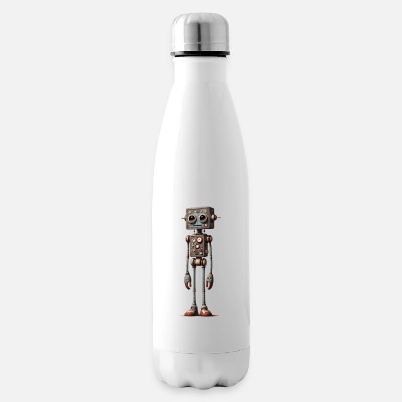 Roboterfrau - Isolierflasche - Weiß