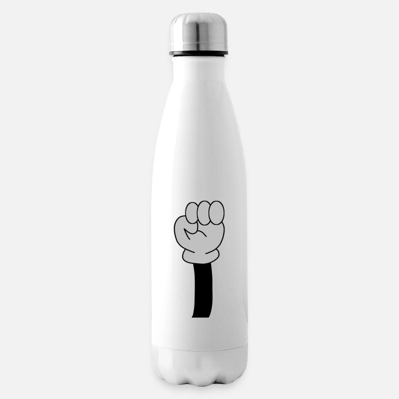 Icône du poing levé - Bouteille isotherme - blanc