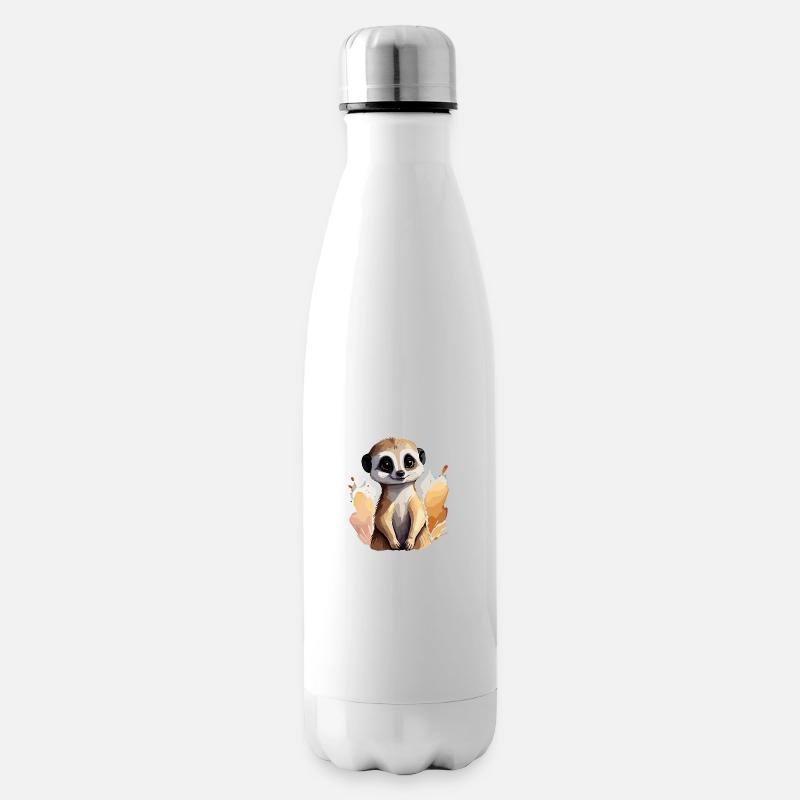 Erdmännchen, kühl und cool in der Wüste, niedlich - Isolierflasche - Weiß