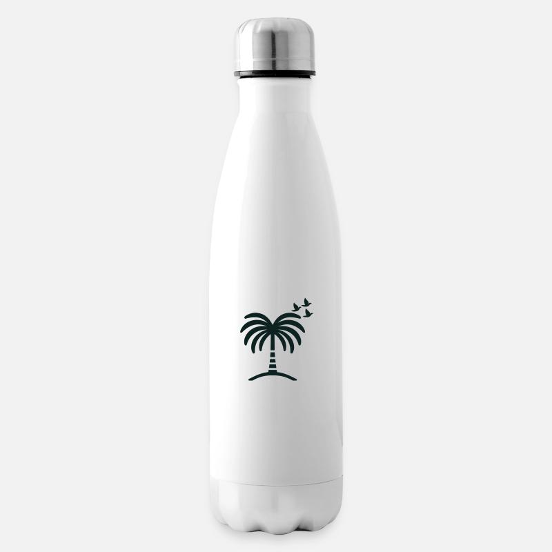 Palme - Isolierflasche - Weiß