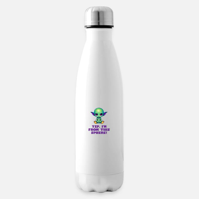 OUI, JE SUIS DE CETTE SPHÈRE ! Mignon bébé extraterrestre - Bouteille isotherme - blanc