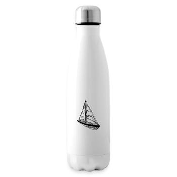Kleines Segelboot mit Segeln - Isolierflasche - Weiß - Rechts