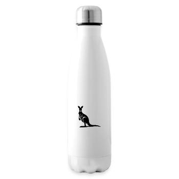 Elegant kangaroo silhouette stylized animal motif - Insulated Water Bottle - white - Right