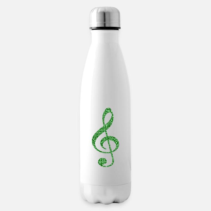Joyeux Noël en Musique Vert - Bouteille isotherme - blanc