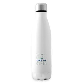 14th birthday 14 years old Binary code computer science - Insulated Water Bottle - white - Right