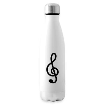 Notenschlüssel - Isolierflasche - Weiß - Rechts