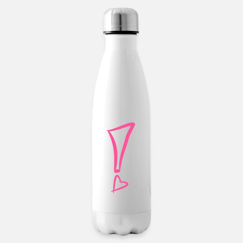 Ausrufezeichen mit Herz - Isolierflasche - Weiß