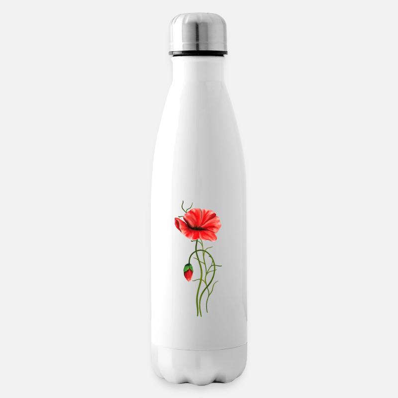 Fleurs - Bouteille isotherme - blanc