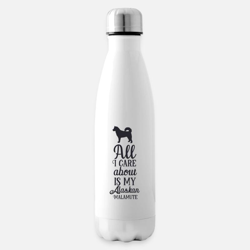 Tout ce qui m’inquiète, c’est mon Alaskan Malamute 01 - Bouteille isotherme - blanc