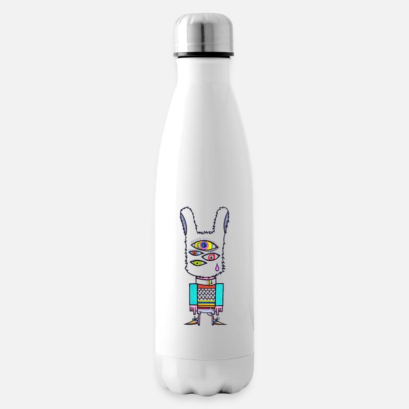 Augen Hase - Isolierflasche - Weiß