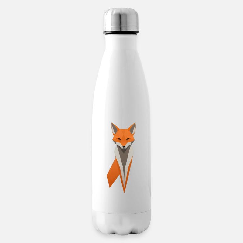 Conception géométrique du renard - Bouteille isotherme - blanc