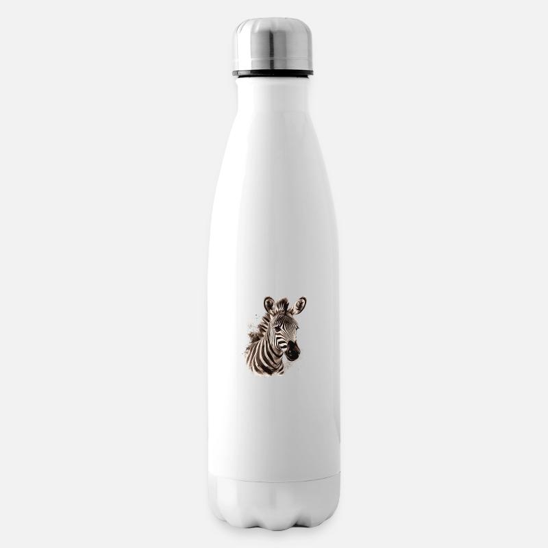 Zebra Afrika Tier - Isolierflasche - Weiß
