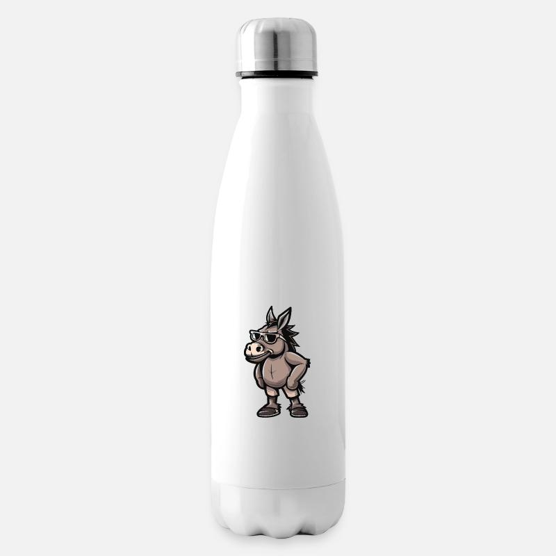 Esel Cool Comic - Isolierflasche - Weiß