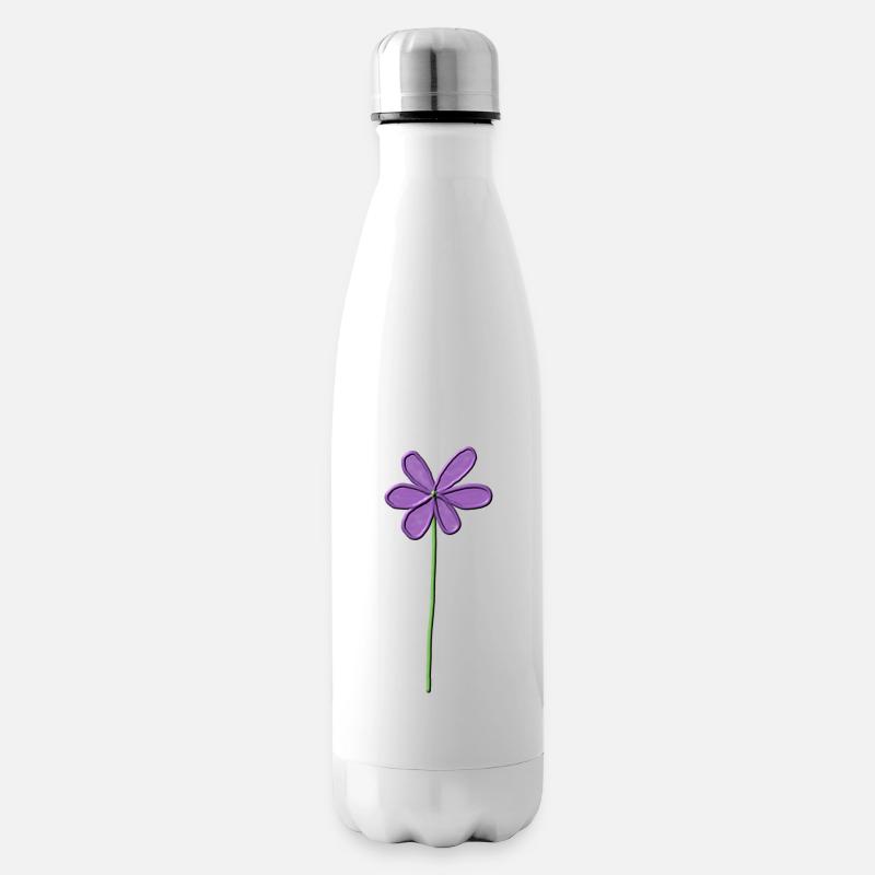 Fleur violette avec un léger dégradé - Bouteille isotherme - blanc