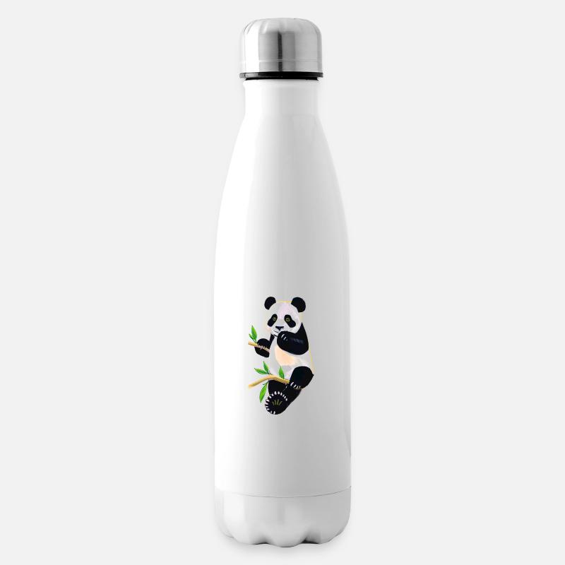 Süßer Panda auf Baum - Isolierflasche - Weiß