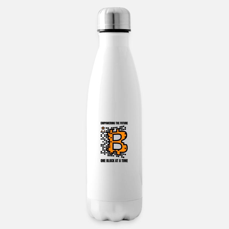 Bitcoin Blockchain Geld Geschenk Geschenkidee - Isolierflasche - Weiß