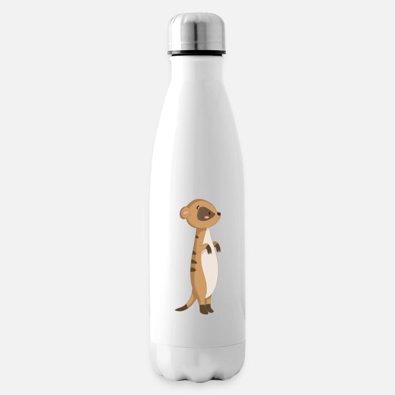 Meerkatze Erdmännchen - Isolierflasche - Weiß