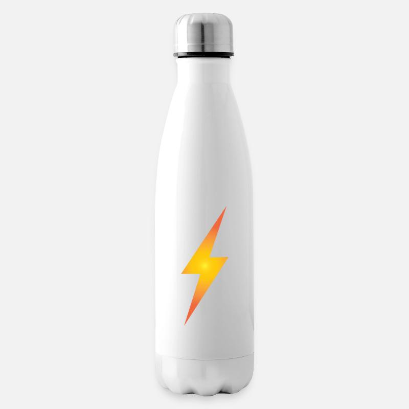 Gelber Blitz mit Farbverlauf - Isolierflasche - Weiß