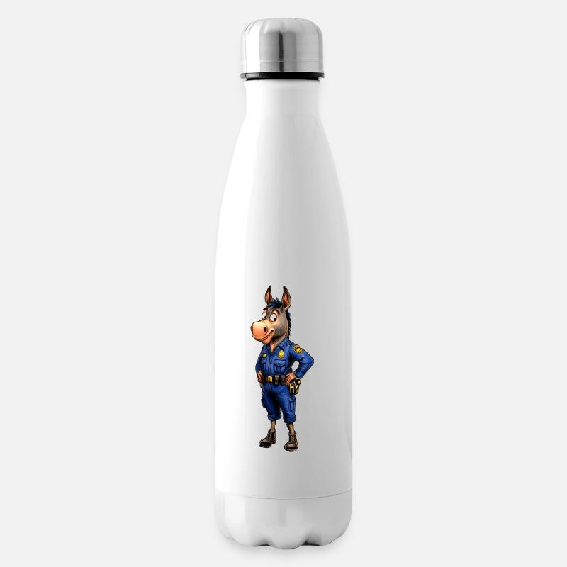 Polizei Esel - Isolierflasche - Weiß