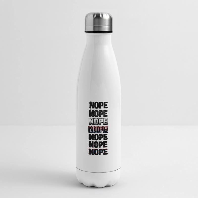 Nein, Neon-Glitch-Textstack Isolierflasche
