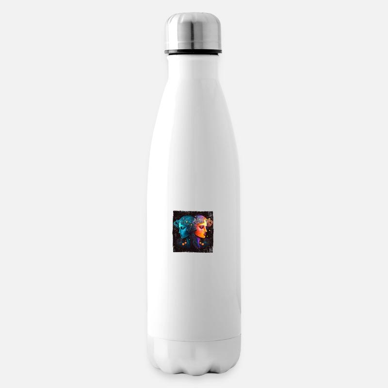Gémeaux Zodiaque Aquarelle Aquarelle Boho - Bouteille isotherme - blanc