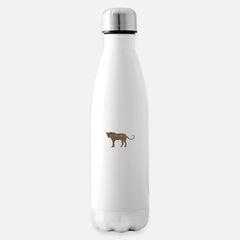 cheetah cat jaguar leopard ocelot gepard wildcat53 - Isolierflasche - Weiß