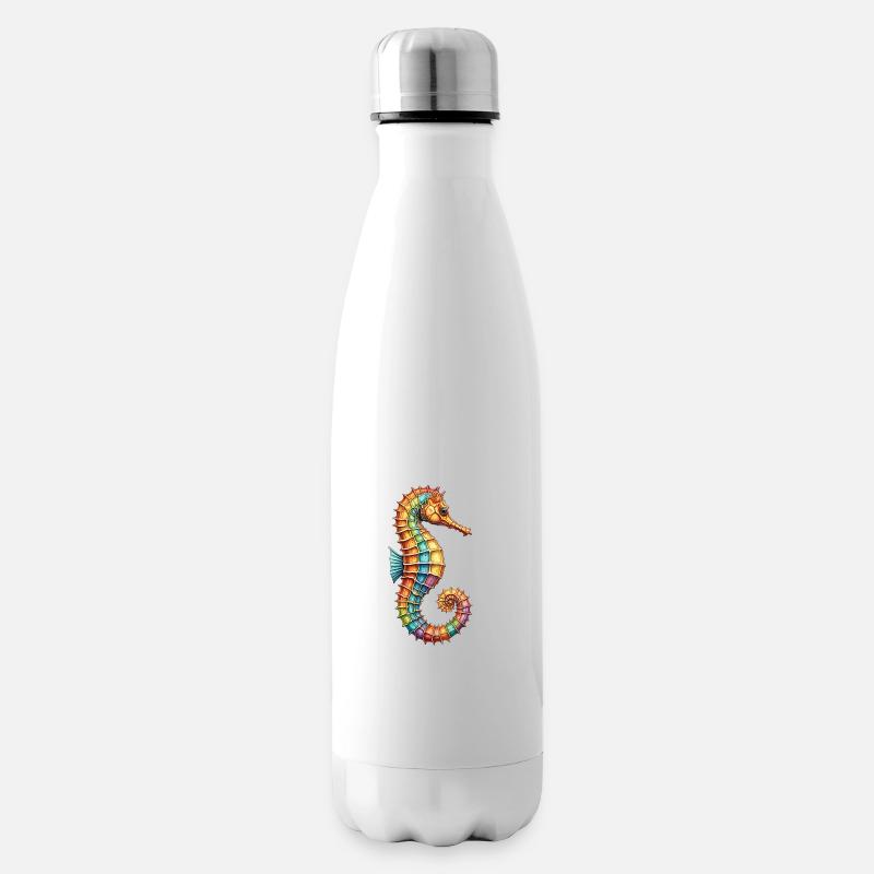 Hübsches dekoratives Seepferdchen - Isolierflasche - Weiß