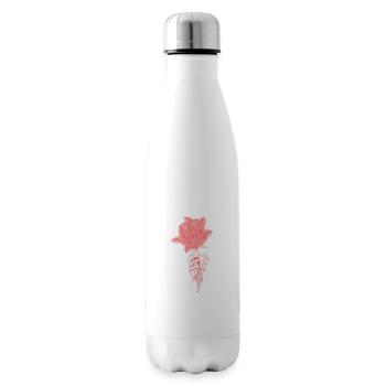 Rose squelette - Bouteille isotherme - blanc - Droite