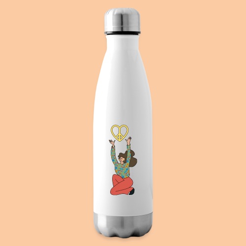 She holds the peace sign up - Insulated Water Bottle
