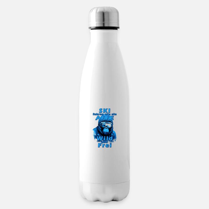 Gorilla Ski fahren wie ein Affe- witziger Spruch - Isolierflasche - Weiß