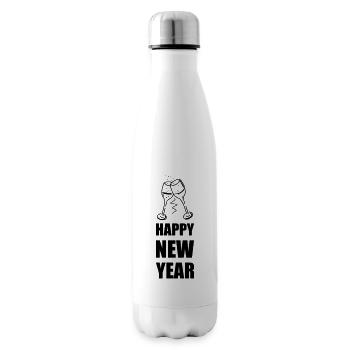 Design "HAPPY NEW YEAR" - glasses - Insulated Water Bottle - white - Right