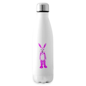 Lapin à fourrure rose - Bouteille isotherme - blanc - Droite