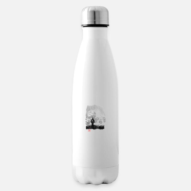 walking samurai in the prairy - Bouteille isotherme - blanc