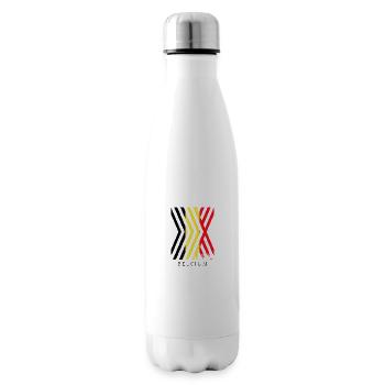 Belgien Flagge Vintage Belgische Fahne Used Look - Isolierflasche - Weiß - Rechts
