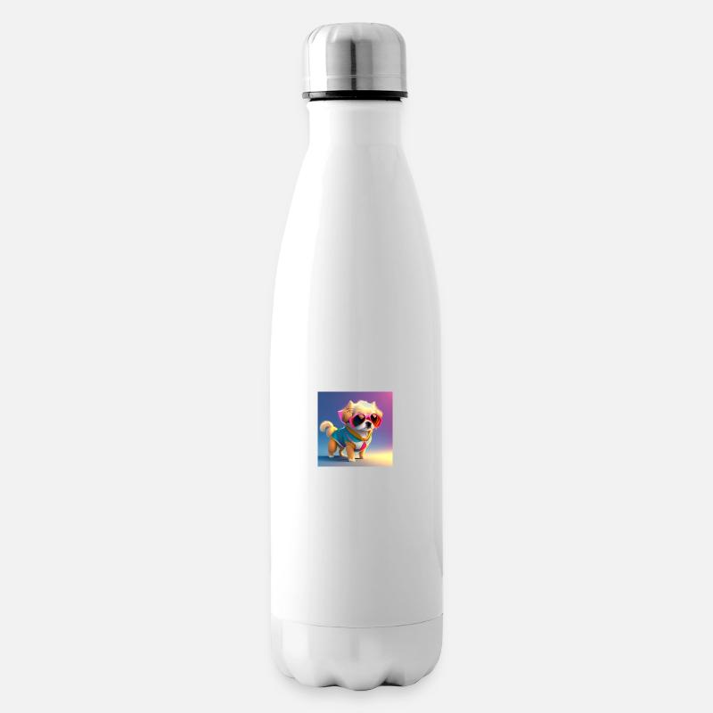 Hund - Isolierflasche - Weiß