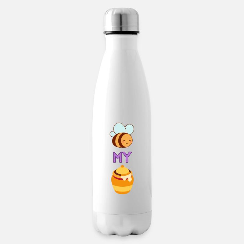 Biene mit Honig - Isolierflasche - Weiß
