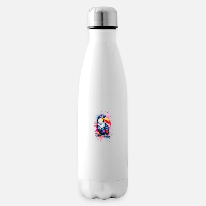 Tucan Oiseau Coloré - Bouteille isotherme - blanc