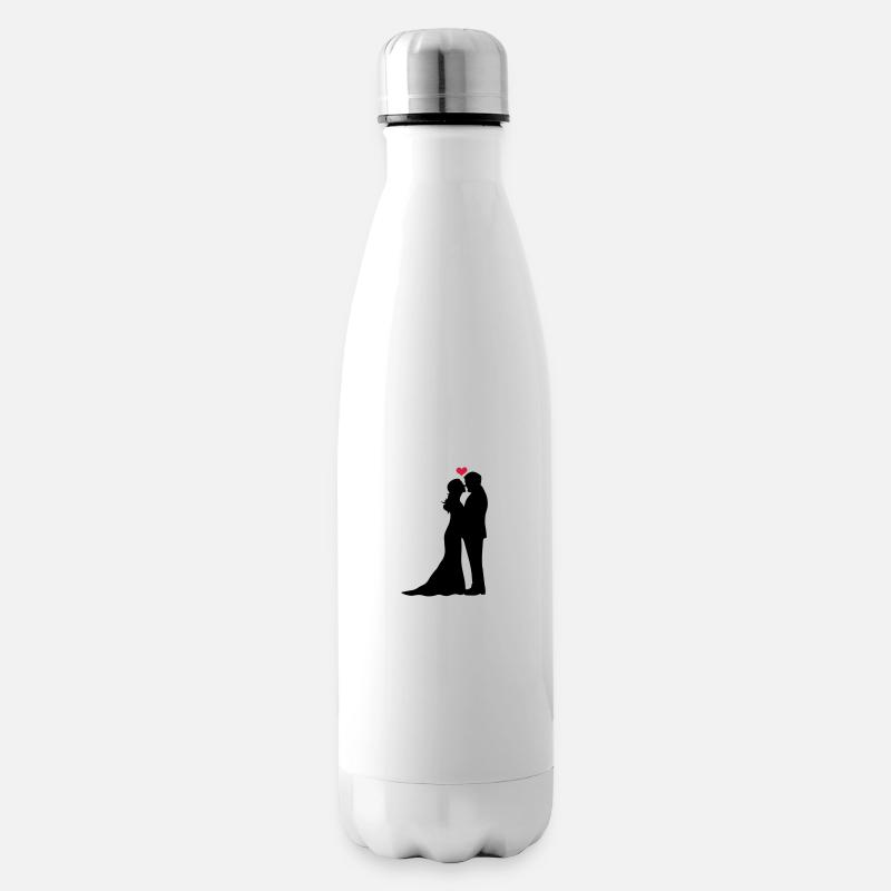 Brautpaar - Isolierflasche - Weiß