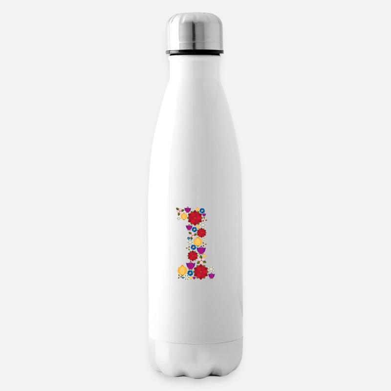 Fleurs 1 - Bouteille isotherme - blanc