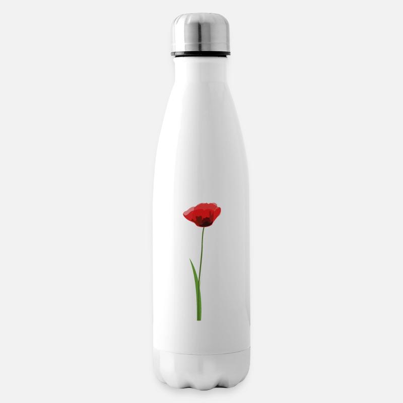 Mohn - Isolierflasche - Weiß